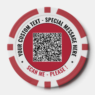 Ejemplo de fichas de póquer de marca con código QR