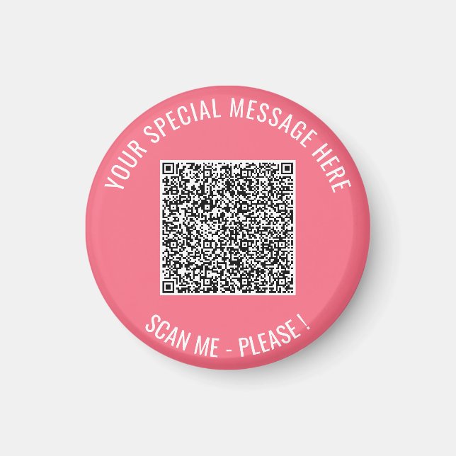 Ejemplo de imán con código QR y texto personalizad (Frente)