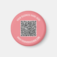 Ejemplo de imán de código QR con texto Personaliza