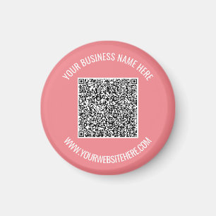 Ejemplo de imán de código QR con texto Personaliza