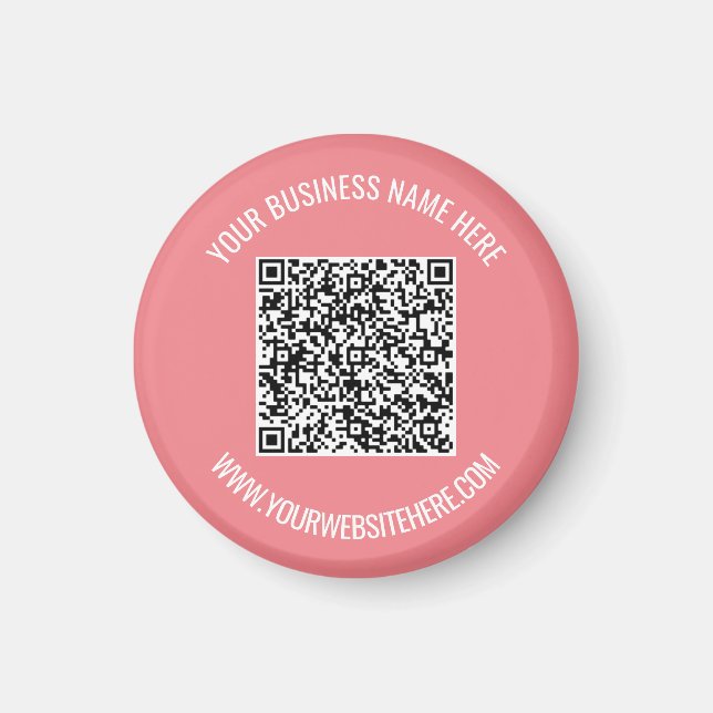 Ejemplo de imán de código QR con texto Personaliza (Frente)