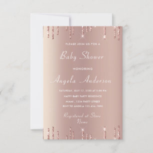 Ejemplo de invitación a Baby Shower de Rosa Gold P