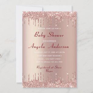 Ejemplo de invitación a Baby Shower de Rosa Gold P