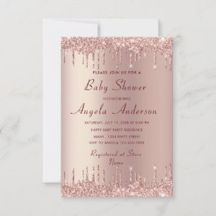 Ejemplo de invitación a ducha Rosa Gold Baby Boy