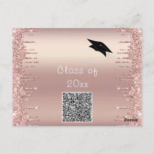 Ejemplo de invitación a graduación de Rosa Gold Pu