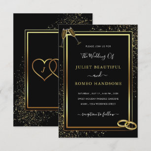 Ejemplo de invitación a la boda de oro negra de di