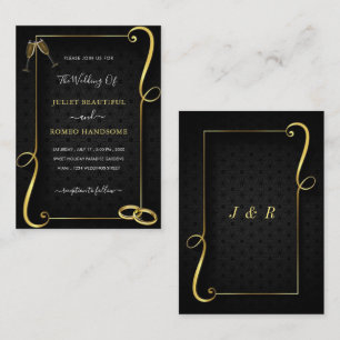 Ejemplo de invitación a la boda de oro y negro enm