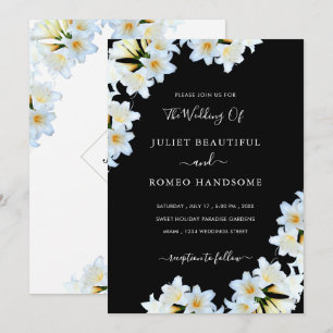 Ejemplo de Invitación a la Boda Negra de Lilies Bl