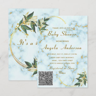 Ejemplo de invitación Baby Shower de código QR de