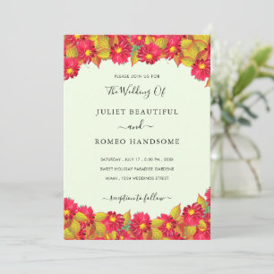 Ejemplo de Invitación de Boda con Flores de Primav