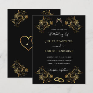 Ejemplo de Invitación de Boda con Marco Floral en