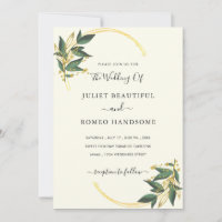 Ejemplo de invitación de boda floral elegante en o