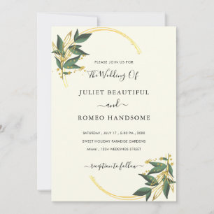 Ejemplo de invitación de boda floral elegante en o