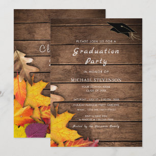 Ejemplo de invitación de graduación de madera con 