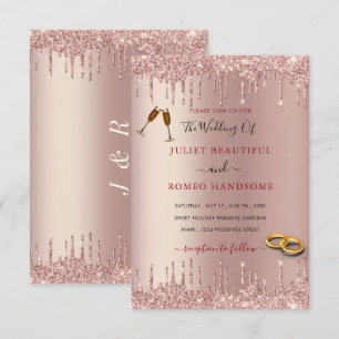 Ejemplo de invitaciones de boda con brillo de oro