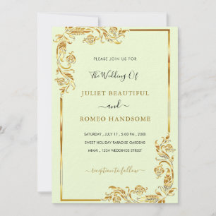 Ejemplo de invitaciones de boda con marco floral d