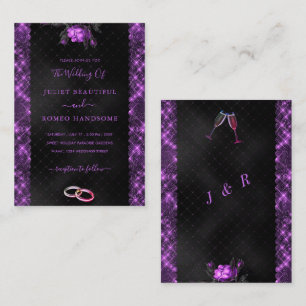 Ejemplo de invitaciones de boda con purpurina negr