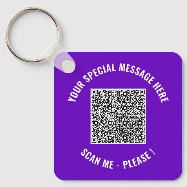 Ejemplo de llavero con código QR personalizado y t (Anverso)