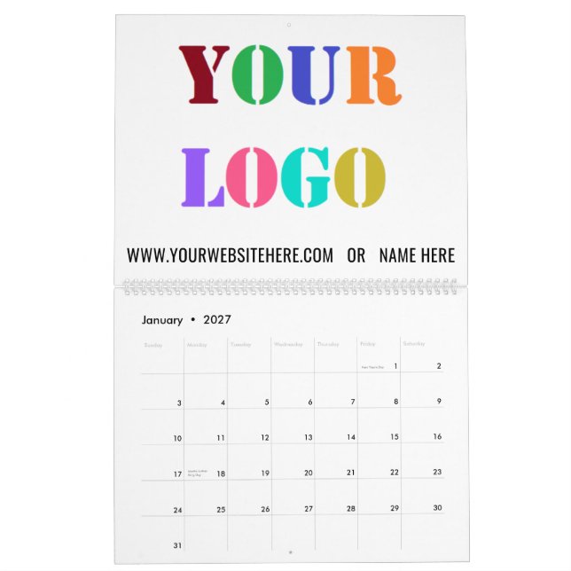 Ejemplo de logotipo de personalizado y calendario  (Jan 2027)