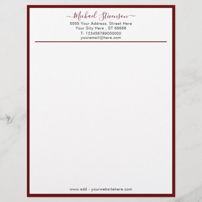 Ejemplo de membrete de empresa de diseño propio (Anverso)