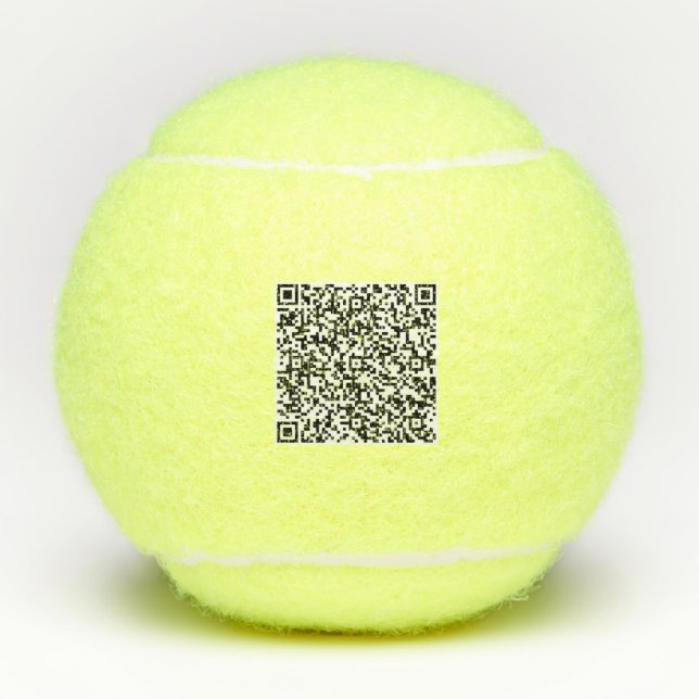 Ejemplo de Pelotas de Tenis con Código QR Personal (Anverso)