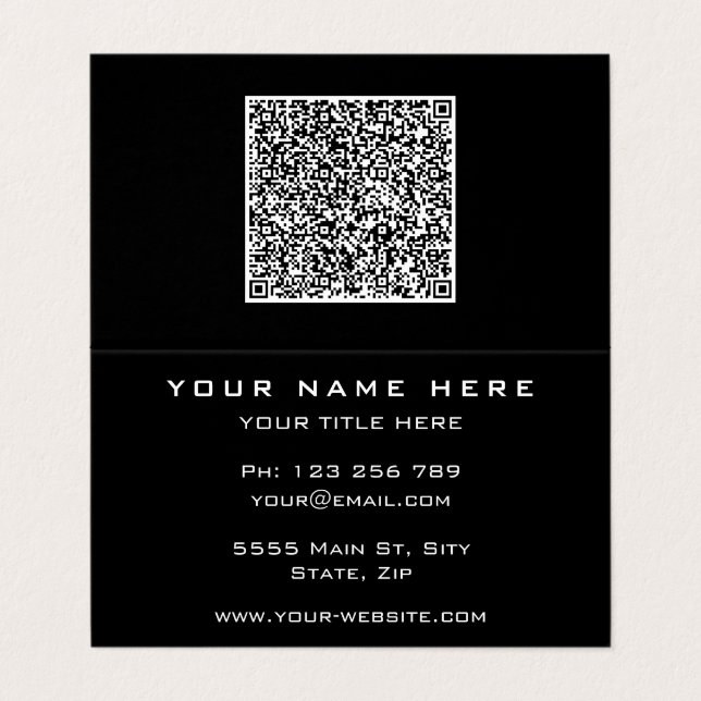 Ejemplo de Personalizado de la tarjeta de visita Q (Exterior desplegado)