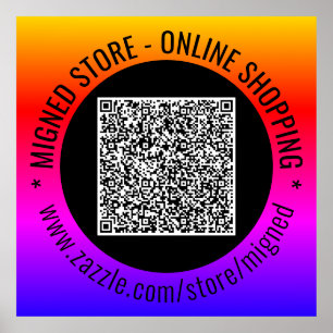 Ejemplo de Posters de código QR con texto Personal