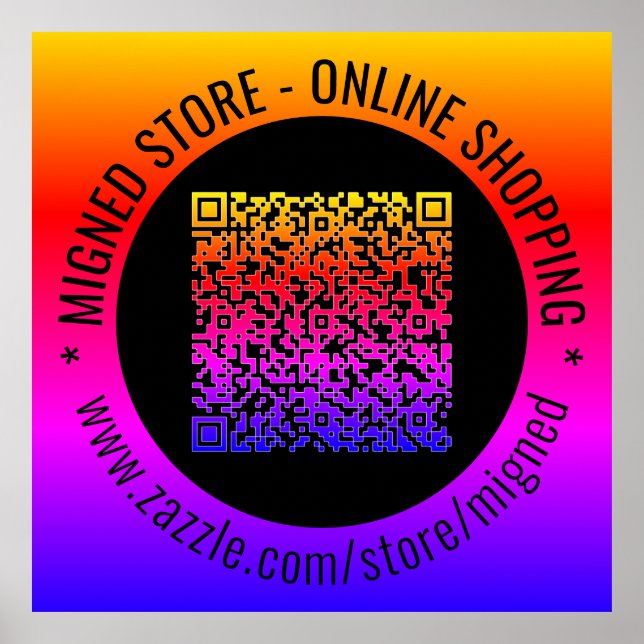 Ejemplo de Posters de código QR con texto Personal (Frente)