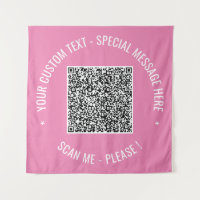 Ejemplo de tapiz de código QR con texto Personaliz