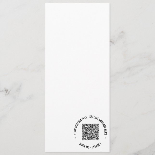 Ejemplo de tarjeta de menú con código QR y texto p (Anverso)