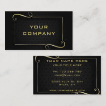 Ejemplo de tarjeta de visita de oro negro