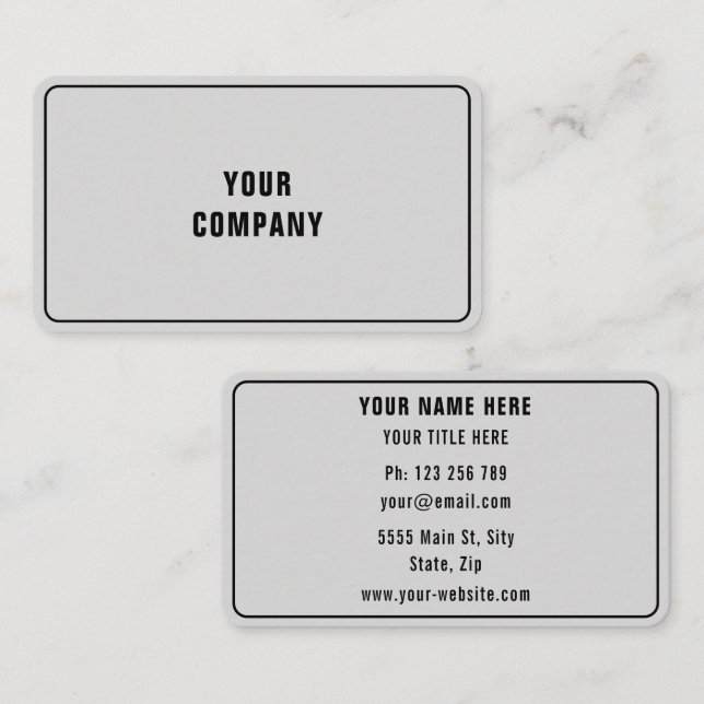 Ejemplo de Tarjetas de Negocios Personalizadas Dis (Anverso / Reverso)