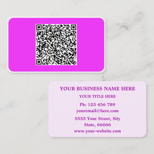 Ejemplo de tarjetas de presentación con código QR  (Anverso / Reverso)