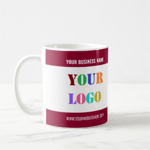 Ejemplo de taza de café de marca con logotipo come