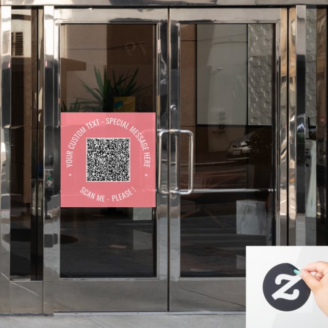 Ejemplo de Vinilo para Ventana con Código QR de Te (Puerta de oficina)