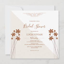 Ejemplo Invitación a ducha de novia floral en el l