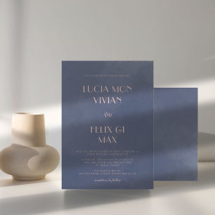 Ejemplo Invitación a la boda de nuez azul de la Ma