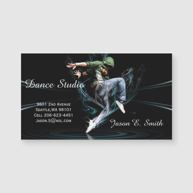 Ejemplo Magnetic Business Card-Dance Studio (Anverso)
