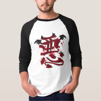 El 3/4" de los hombres malvados del kanji camisa