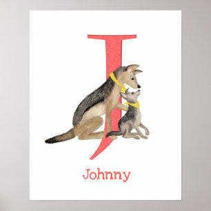 El ABC animal J es para la impresión jackal