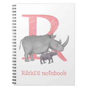 El ABC de animales es para cuaderno de rinoceronte