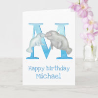 El ABC M animal es para la tarjeta de cumpleaños m