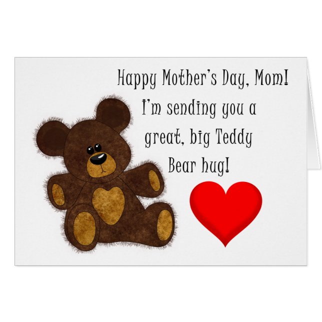 El abrazo del oso de peluche del día de la madre - (Anverso (Horizontal))