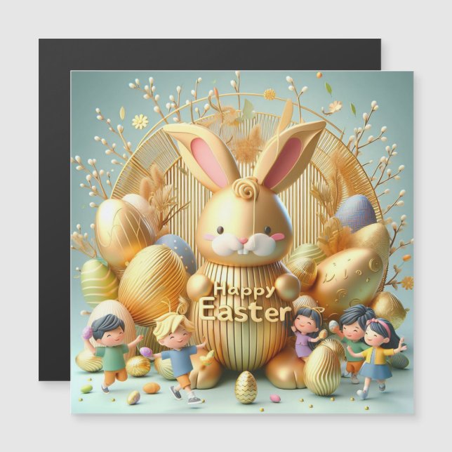 El Abstract Gold Easter Bunny (Anverso/Reverso)