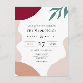 El abstracto moderno forma la invitación a la boda
