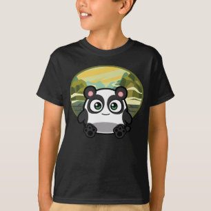 El abucheo como panda embroma la camiseta oscura