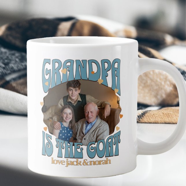 El abuelo retro es la taza gigante de la foto (Giant GOAT mug for greatest grandpa of all time)