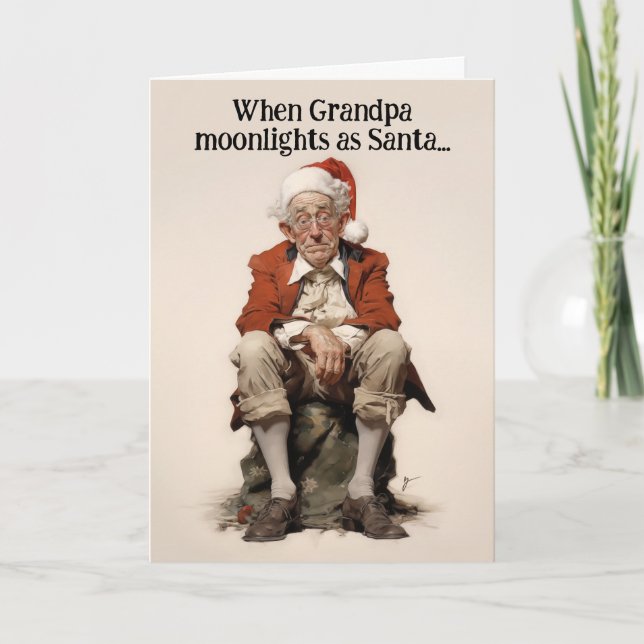 El abuelo trabaja de noche como Santa Tarjeta de N (Anverso)