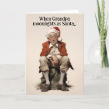 El abuelo trabaja de noche como Santa Tarjeta de N