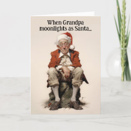 El abuelo trabaja de noche como Santa Tarjeta de N